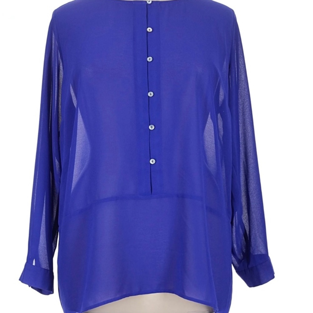 Sheer Blue Iris Eloquii Blouse Size 20
